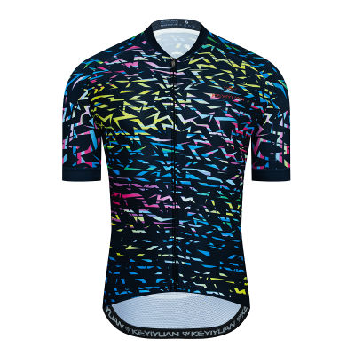 KEYIYUAN Mens Summer Short Sleeve MTB Tops Breathable Bicycle Sport Shirt Triathlon Mountain Bike Cycle Clothes Maillot Hombre