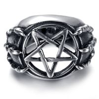 Newretro Skull Dragon Claw Pentagram Hollow Ring Men 39;s Pentagram Ring - Skull - Aliexpress