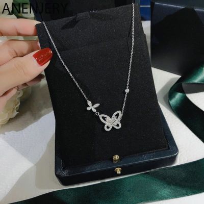 【CC】 ANENJERY Color Necklace Female Pendant Clavicle Chain Jewelry