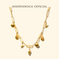 Shependence สร้อยโชคเกอร์โซ่บาง หอยมัลดีฟส์ (Maldives Choker)