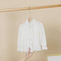 New Teenage Girls School Blouses Fashion White Cotton Long Sleeve Shirts For Girl Spring Autumn Children Princess Clothing