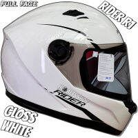 RIDER R1 GLOSS WHITE BLACK [ เต็มใบ ] [ ทรงเล็ก ] [ แว่นชั้นเดียว ] [ นวมถอดซักได้ ]