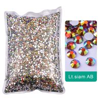 Wholesale Lt. siam AB Silver Bottom Glitter Loose Resin Non Hot Fix Rhinestones Cтраз Strass DIY Nails Art Decoration Y0063