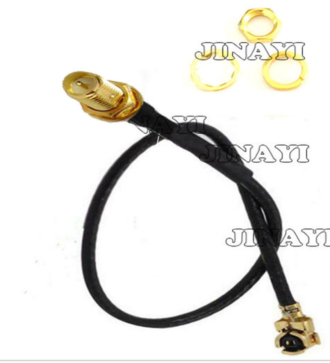 2pcs Black 1.13 IPX u.fl IPEX to RP-SMA Female Pin Connector RF Pigtail Cable 1.13mm 10/15/20/30cm