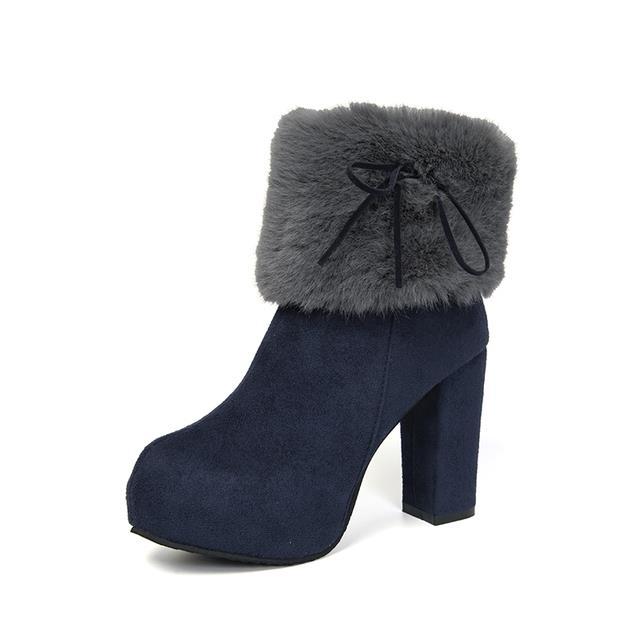 รองเท้ารองเท้าส้นสูงผู้หญิงใหม่2022ฤดูหนาว-รองเท้าบูทหิมะหนังวัวกันลื่นกันหนาวรองเท้าแฟชั่นดีไซน์เนอร์คริสตัล-goth-plush