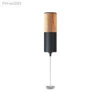 Electric Mixer Handheld Foamer Coffee Maker Egg Beater Cappuccino Stirrer Kitchen Food Blender -Wood Grain