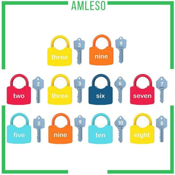 amleso-ชุดกุญแจปลดล็อคและกุญแจของเล่นเสริมการเรียนรู้สําหรับเด็ก