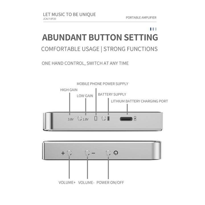 jcally-ap20เครื่องขยายกำลังเสียงแบบพกพาชิพ-dac-คู่2-5-3-5-4-4ในตัวแบตเตอรี่ลิเธียมแบบพกพา-dac-amp-amp-pcm-32บิต-dsd256-384khz