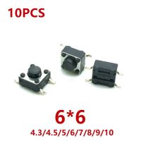 10Pcs 6*6*4.3/4.5/5/6/7/8/9/10(H)mm Panel PCB Momentary Tactile Tact Mini Push Button Switch DIP 4 Pin