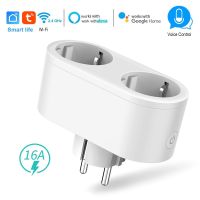 Smart Plug Dual Wifi Plugs 2 in 1 Extenders Socket Works with Alexa Google Home Smart Life App No Hub Required Ratchets Sockets