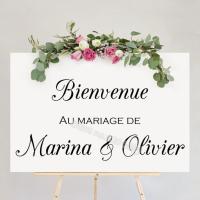 ¤ Personalized Wedding Welcome Floor Sticker Sign Bride and Groom Names Wedding Customised board decal Bienvenue Au Mariage SE003