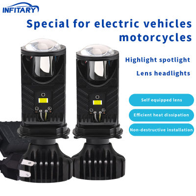 ไฟหน้าคู่โปรเจ็คเตอร์ LED H4 12-36V 6500K 55W,ไฟหน้าใช้ได้กับสำหรับรถยนต์และรถจักรยานยนต์ IP68กันน้ำ