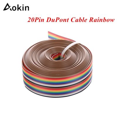 【☄New Arrival☄】 fuchijin77 ชุดอุปกรณ์สำหรับ Arduino Diy 20ขา3ม. สายสายสนับสนุนเส้นแบนสายรุ้งสาย Dupont Aokin 5ม. 1.27มม. 20 P