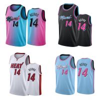 ยอดนิยม เสื้อกีฬาบาสเก็ตบอล ปักลาย NBA Miami Heat Jersey 14 Tyler Herro