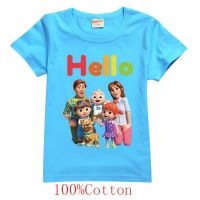 Summer Hot Sale Childrens T-shirts Boys and Girls Cartoon Short T-shirts Cocomelon T-shirts Childrens Clothing