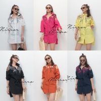 ลดพิเศษ 50% ( พร้อมส่ง )Mirrorsister #20125.8 เดรสเชิ้ตงานปักลายดอก เสื้อเชิ้ต เสื้อสวย เสื้อแซ่บๆ เสื้อไปเที่ยว เสื้อสีสดใส