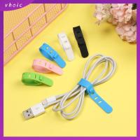 VHOIC 5pcs ซิลิโคน หูฟัง ออแกไนเซอร์ 4รูม้วนเก็บสาย คลิปสายไฟ ผูกสาย USB สายหูฟัง ptotector