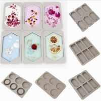 6 Holes Silicone Mold DIY Soy Candles Aroma Wax Tablets Handmade Dried Flowers Aroma Soap Making Molds Bread Cake  Cookie Accessories