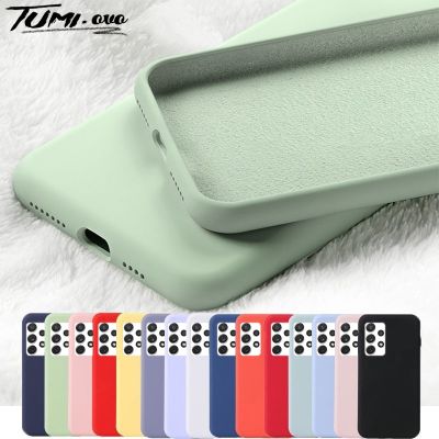 23New Liquid Silicone Case For Samsung Galaxy A03S A82 A22 A7 2018 A10 A20 A30 A50 A70 S7 Edge S8 S9 S10 Plus Slim Matte Soft Cover