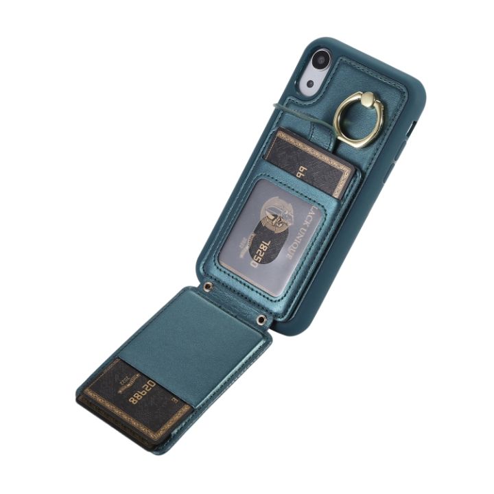 5aceshop-สำหรับเคสมือจับสำหรับโทรศัพท์มือถือแบบวงแหวนกระเป๋าใส่บัตรในแนวตั้งพร้อมสายคล้องคู่สำหรับ-iphone-xr