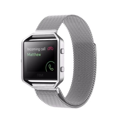 สายนาฬิกาขอเกี่ยวเหล็กกล้าไร้สนิมสำหรับ Fitbit Blaze Watch Loop (สีดำ)