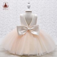 Yoliyolei Girl Dresses Costume Clothes Flower Girl Party Birthday Ball Gown Baby Kids Toddler Children Vestido With Two Bowknot