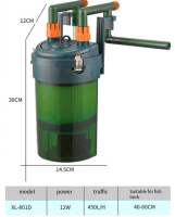 ถังตัวกรองแขวนกรองภายนอกสำหรับปลาตัวกรองสามในหนึ่งอุปกรณ์สำหรับตู้ปลาปั๊มออกซิเจนสูบน้ำ220V 240V 50Hz 12W