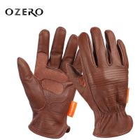 hotx【DT】 OZERO Leather Motorcycle Gloves Outdoor Motorcyclist Breathable Non-slip Riding Accessories