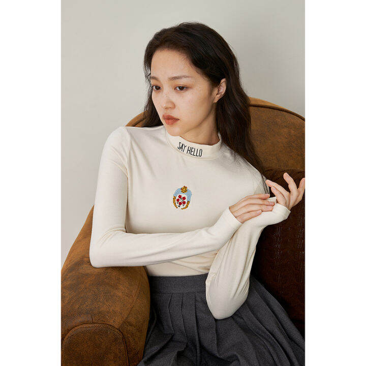 inman-autumn-winter-women-t-shirt-half-high-collar-design-fashion-fun-embroidery-simple-slim-casual-long-sleeve-top