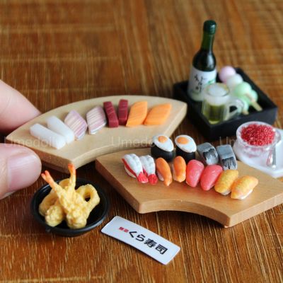 hot！【DT】☬  1/12 Scale Dollhouse Miniature Sushi Sashimi Food for Barbies OB11