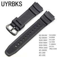 New Silicone Strap for-Casio AE-1000w AQ-S810W SGW-400H / SGW-300H Rubber Watchband Pin Buckle Strap Watch Wrist Bracelet Black