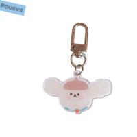 ของขวัญอะคริลิค POUEVE น่ารักอะนิเมะหมี Keyfob พวงกุญแจพวงกุญแจหมี