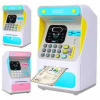 CROSKI ของขวัญวันเกิดเลื่อนอัตโนมัติที่น่าสนใจประหยัดเงินเครื่องจ่ายเงินสดจำลองการจดจำใบหน้าเครื่อง ATM กล่องใส่เงิน Celengan Elektronik กล่องใส่เงินสด