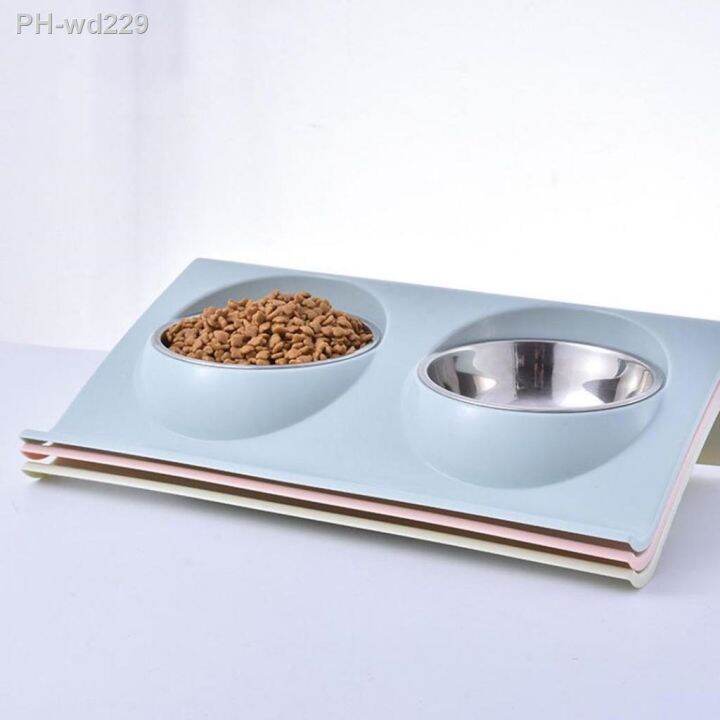 dual-bowl-design-stainless-steel-dog-cat-puppy-feed-food-water-dish-pet-supplies