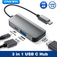 [HOT HAIXWLXKWW 589] ONVIAN USB HUB 3 In 1 Type C Hub Adapter 3.0 87W สำหรับ iPad แล็ปท็อป Accessorie Converter