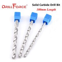 Drillforce 1PC 2mm-22mmx100mm OAL Solid Carbide Drill Bits Set Bright Round Shank Spiral Flute Twist Drill Bit สําหรับโลหะ