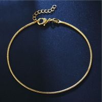 【CW】 Thin Gold Color Twisted Snake Chain Anklet for Friend Foot Jewelry leg bracelet barefoot Tobillera Never Fade