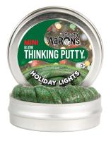 Crazy Aaron Thinking Putty รุ่น Holiday 2019 - Glow in the dark - Holiday Lights 2  TIN เรืองแสงในที่มืด สีเขียว กระปุกเล็ก ดินน้ำมันวิทยาศาสตร์ ไม่มีวันแห้ง เด้งได้ ปั้นได้ ไม่ใช่สไลม์ มี มอก.