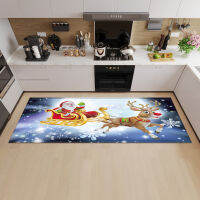 Christmas KITCHEN MAT Entrance พรมเช็ดเท้าหน้าแรกห้องนอนประตูห้องนั่งเล่นพรมปูพื้นระเบียง bath hallway Anti-SLIP เท้า cars ！