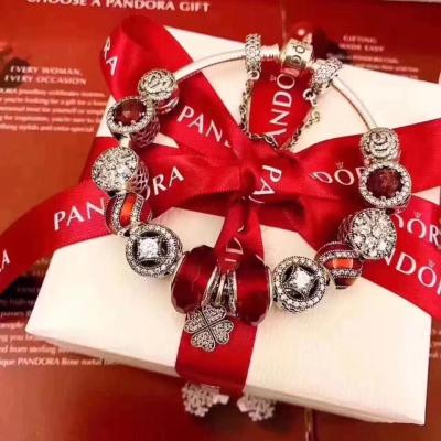 Pandora_Original Bracelet_Bracelet_Original S925แท้Limited Editionสตริงสีแดงโชคดีสร้อยข้อมือ