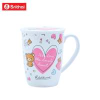 Srithai Melamine ชุดถ้วยหู+ฝา เมลามีน ลาย Rilakkuma lovely heart CL 352-3 ขนาด 3 นิ้ว