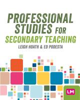 หนังสืออังกฤษใหม่ Professional Studies for Secondary Teaching [Paperback]