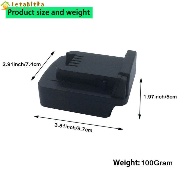 letabitha-ตัวแปลงอะแดปเตอร์ใช้ได้กับสายเคเบิลแบล็คเด็กเกอร์-สแตนเล-พอร์เตอร์แบตเตอรี่18-20v-ที่ใช้ได้กับแบตเตอรี่-m18-milwaukee-18v