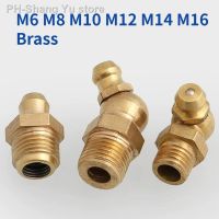 M6 M8 M10 M12 M14 M16 Brass Grease Zerk Nipple Copper Oil Mouth Thread Straight 45 90 Degree Universal Joint Grease Gun Nozzles