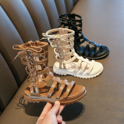 New style ขายส่งรองเท้าแตะเด็ก 2023 ฤดูร้อนใหม่เด็กพื้นนุ่มรองเท้าแตะโรมันสาวแฟชั่นเจ้าหญิงรองเท้าแตะผู้ผลิต