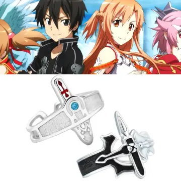 925 Sterling Silver Anime Sword Art Online Kirito Asuna Yuuki Sao