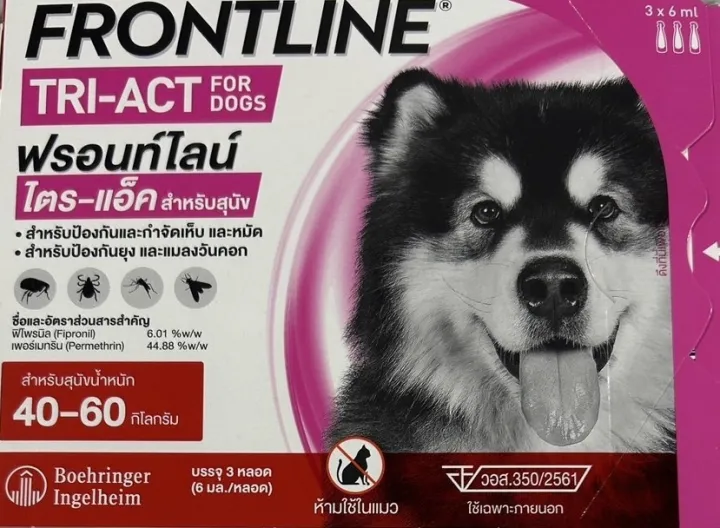 หมดอายุ6-25-frontline-tri-ac-40-60-kg-ผลิตภัณฑ์กำจัดเห็บ-หมัด-ไล่ยุง-สำหรับสุนัขน้ำหนัก-40-60-kg