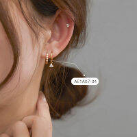 DKC เครื่องประดับ14K Gold-Plated Mini ตุ้มหูห่วงเพทายสาว Huggie ต่างหู Cubic Zirconia Cartlige ตุ้มหูเม็ดกลมสำหรับผู้หญิง