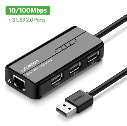 Ugreen USB Ethernet USB 3.0,2.0 to RJ45 HUB for Xiaomi Mi Box 3/S Set-top Box Ethernet Adapter Network Card USB Lan