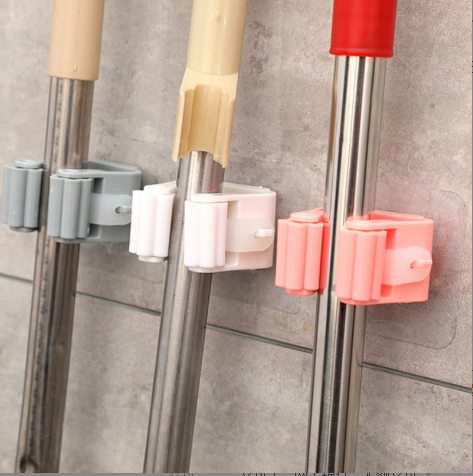 ฟรีเจาะซับชั้นวางห้องน้ำซับเบ็ดห้องน้ำติดเบ็ดชั้นวางไม้กวาดผู้ถือบัตรซับคลิป-free-punching-mop-rack